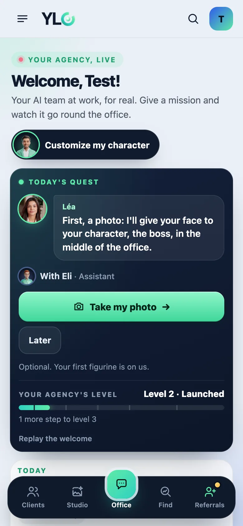 The office on a phone