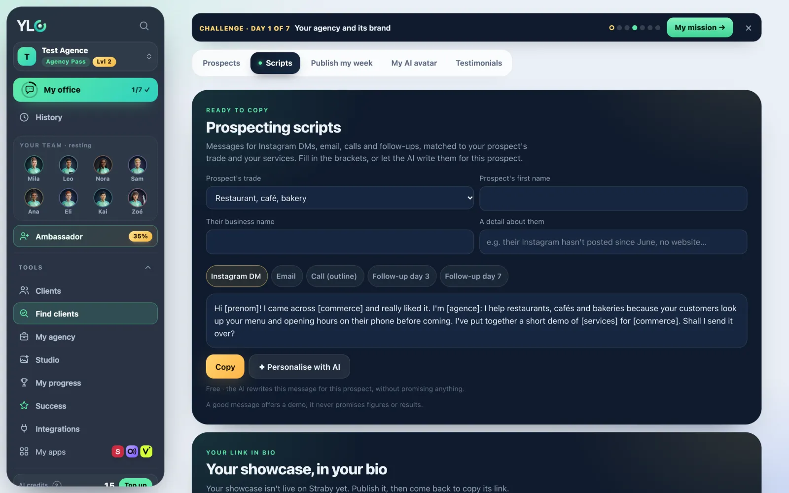 Your prospecting scripts