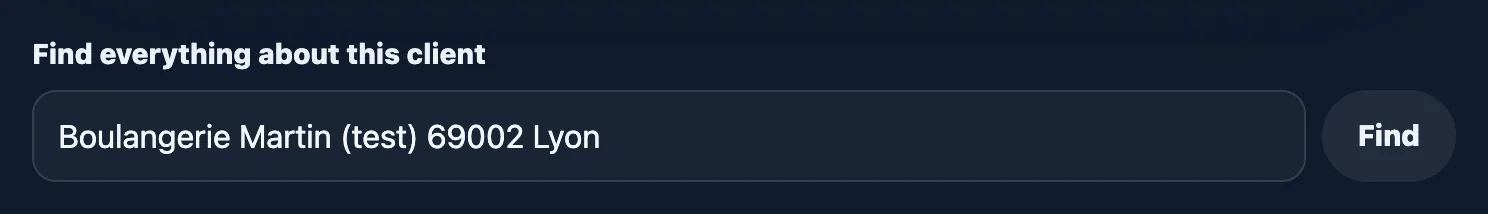 Find everything about this client