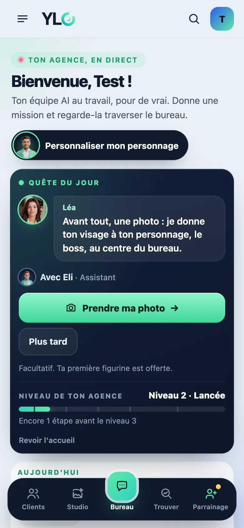 Le bureau sur téléphone