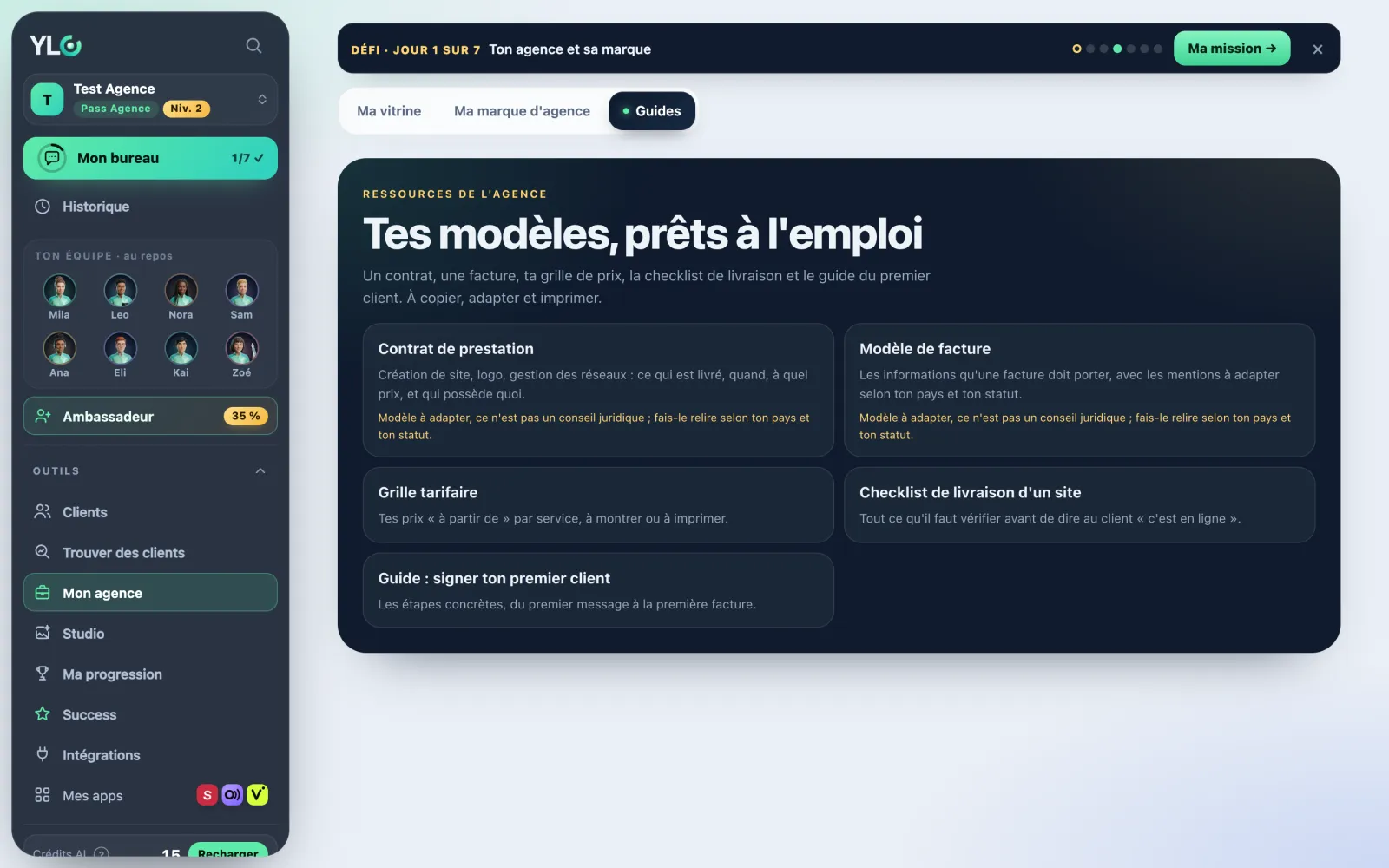 Tes guides d'agence