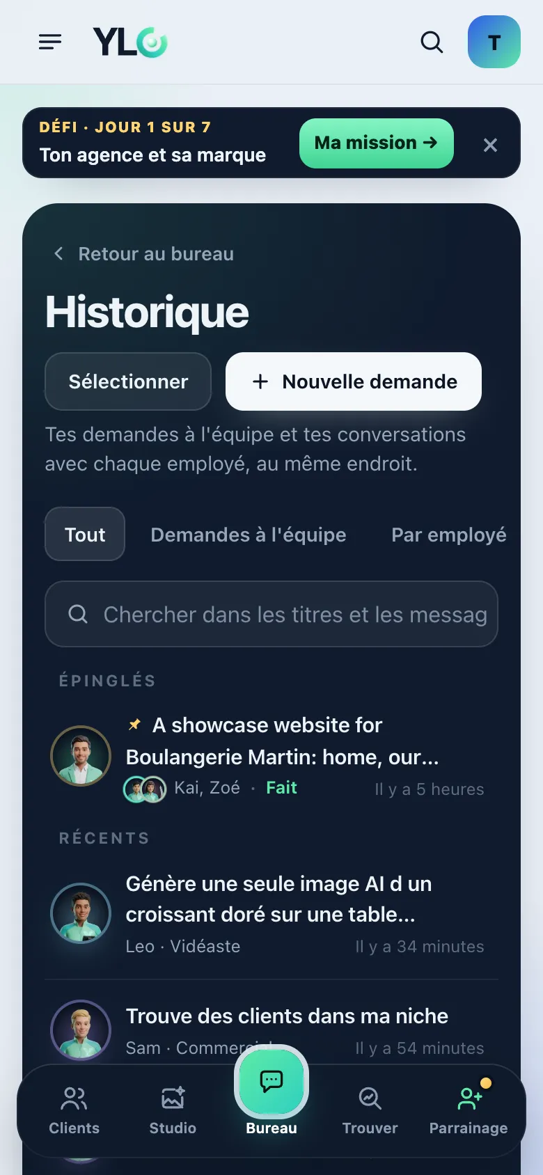 L'historique sur téléphone