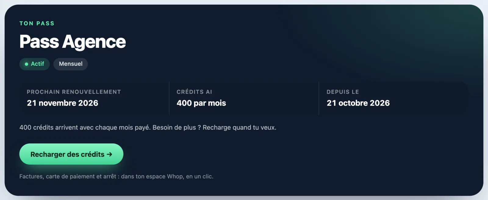 Ton Pass et ta facture
