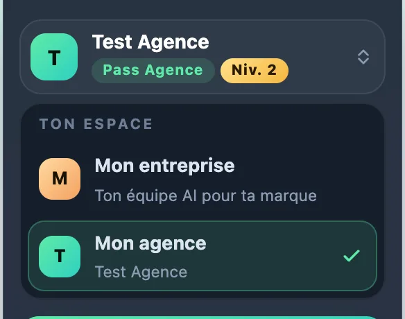 La liste Ton espace