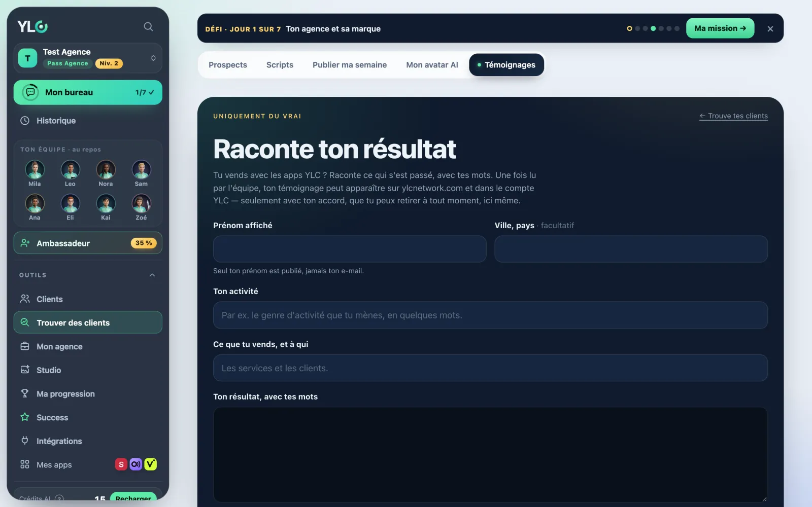 Raconte ton résultat