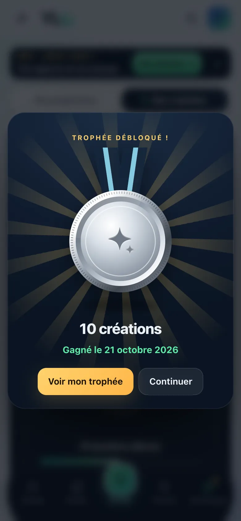 Mes trophées sur téléphone