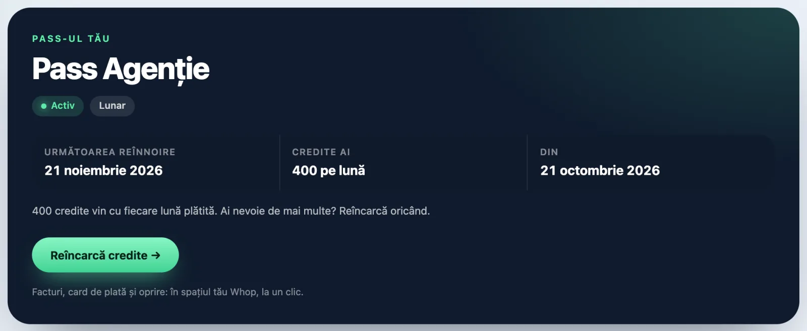Pass-ul și factura ta