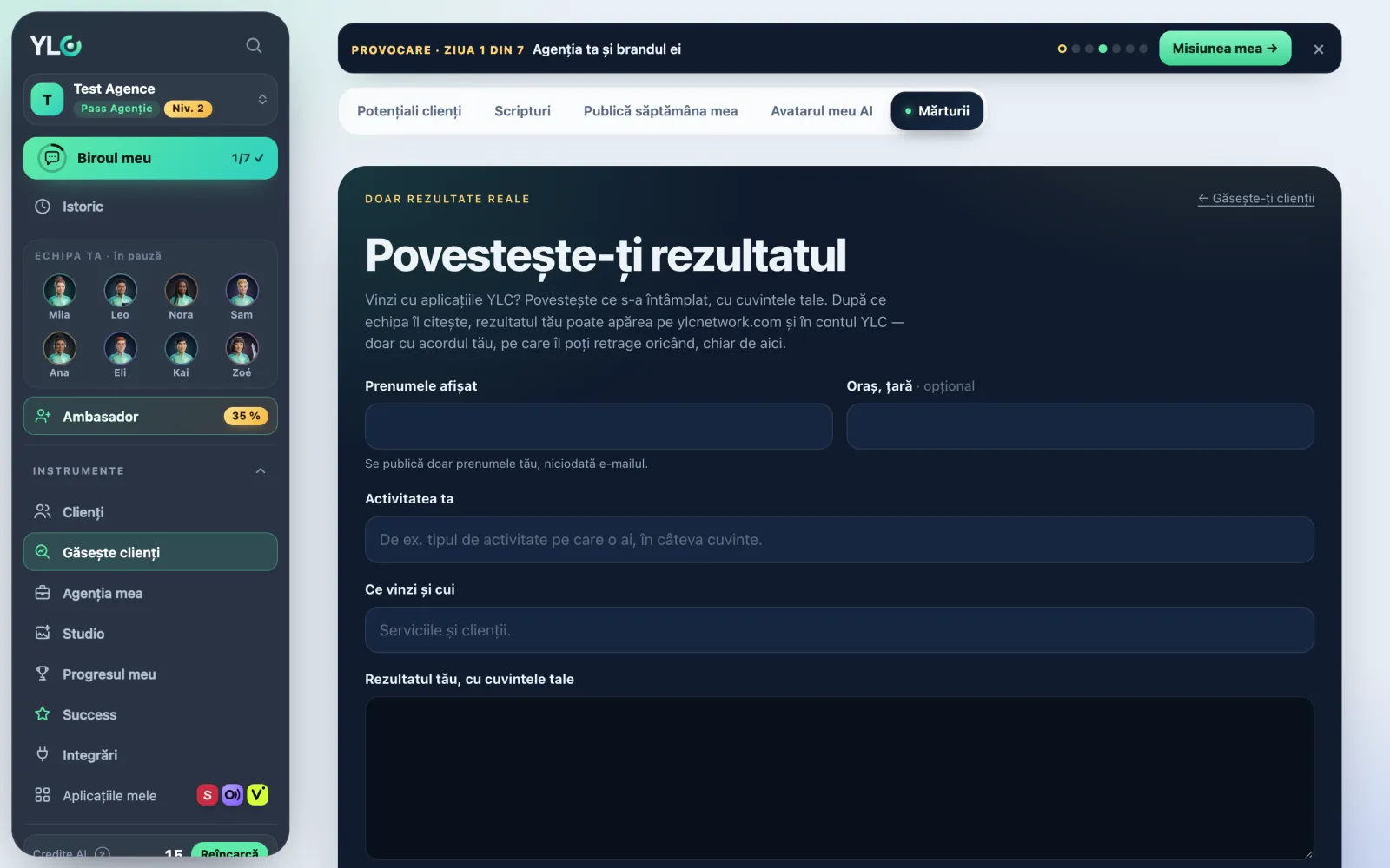 Povestește-ți rezultatul